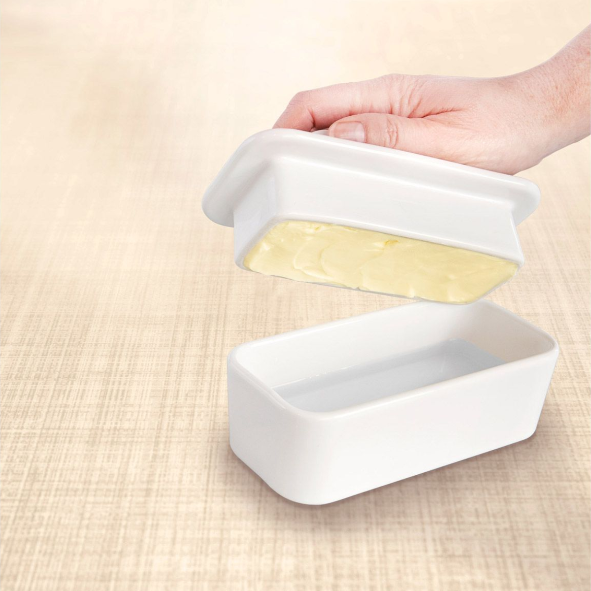 Harold Import 00537 Talisman Stoneware Butter Keeper with Cover, 6.5"