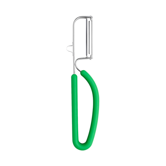 Browne 575435 Stainless Steel Dual-Blade Peeler with Blade Protector, Green