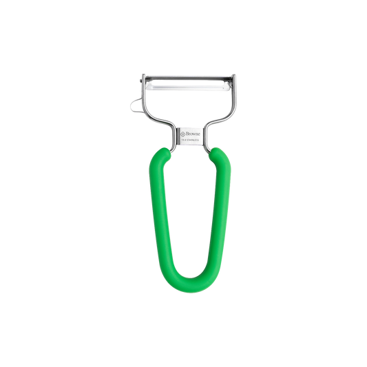 Browne 575430 Stainless Steel Y-Peeler with Blade Protector, Green
