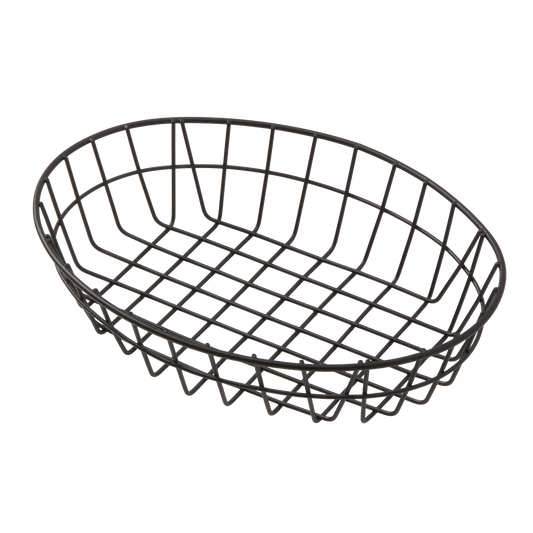 American Metalcraft GOVB811 11" x 8" Oblong Wire Grid Basket - Black