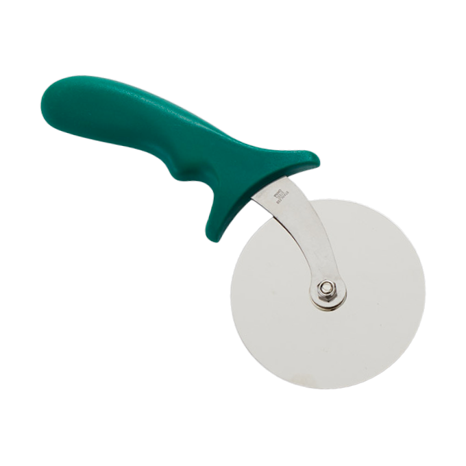 American Metalcraft PIZG3 4" Stainless Steel Pizza Cutter with Plastic Handle - Green