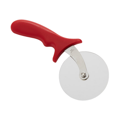 American Metalcraft PIZR2 4" Stainless Steel Pizza Cutter with Plastic Handle - Red