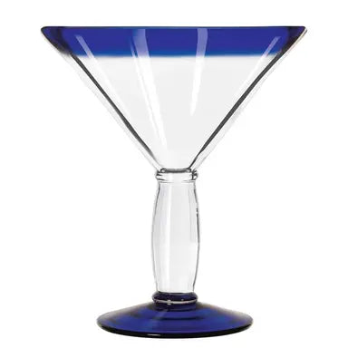 Libbey Aruba Martini Glass with Cobalt Blue Rim & Base 15 oz. 92306 -  12/Case