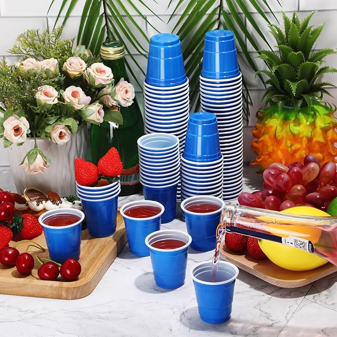 Plastic Shot Cup 2 oz. Blue - 50/Pack