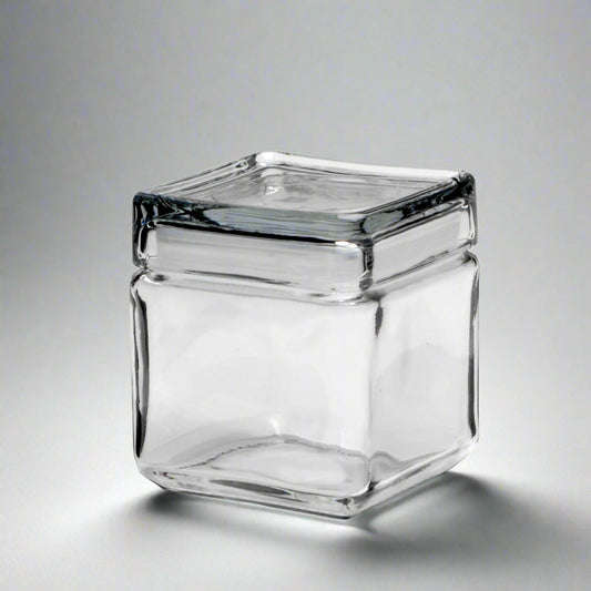 Anchor Hocking Stackable Square Jar with Glass Cover 1 Qt. 85587R