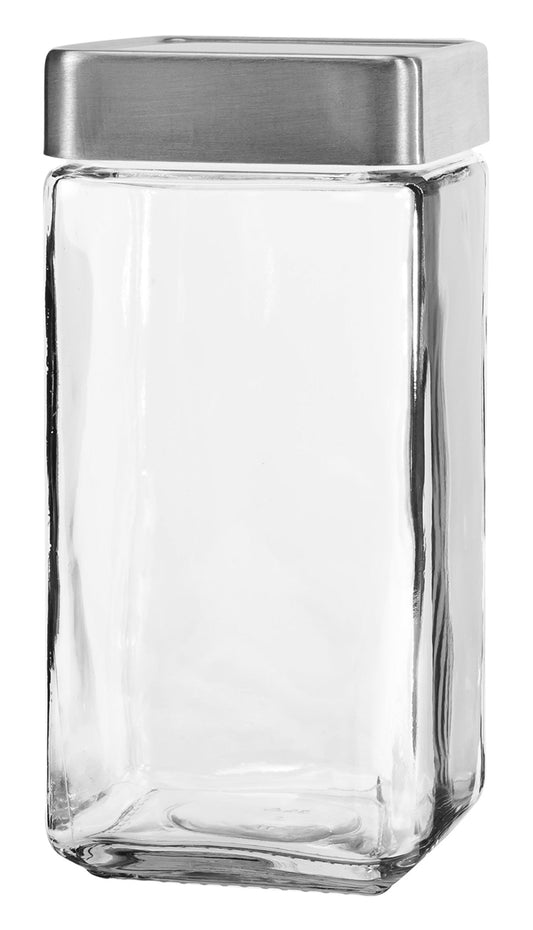 Anchor Hocking Stackable Square Jar with Metal Cover 2 Qt. (1900 ml.) 85755