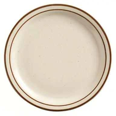 Yanco Brown Speckled Round Narrow Rim Stoneware Plate 7-1/4" BR-7
