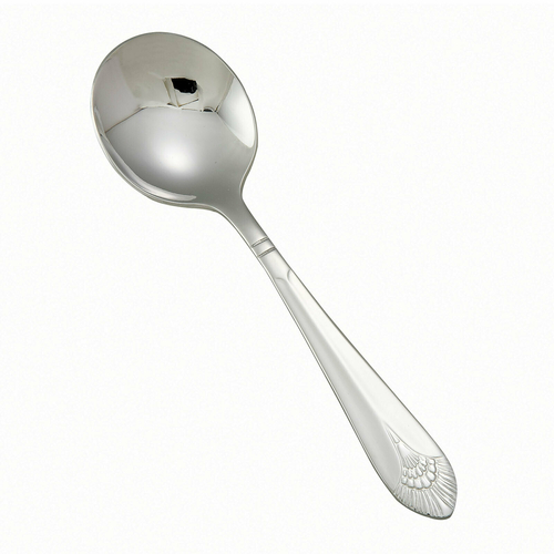 Winco Extra Heavy Weight Peacock Bouillon Spoon 0031-04 - 12/Pack