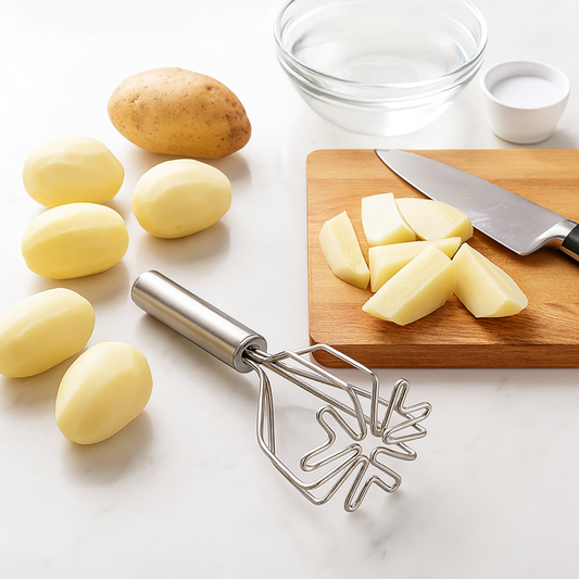 Harold Imports 2-in-1 Mix & Masher 10.25" Silver Stainless Steel 93237