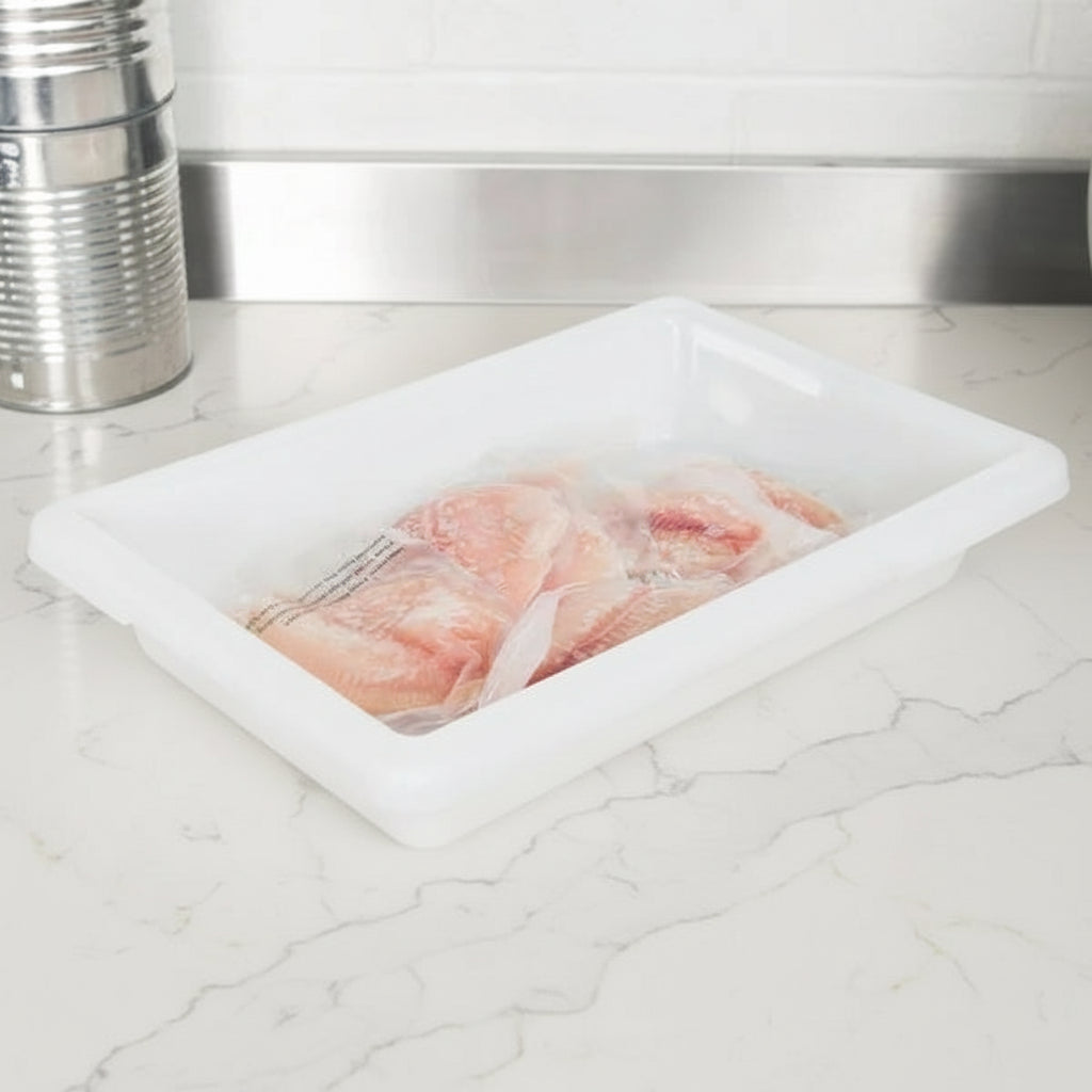 Cambro Camwear Food Storage Box White 12" x 18" x 3" D 12183P148