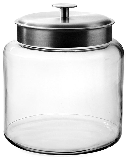 Anchor Hocking Montana Jar with Silver Cover 64 oz. (1900 ml.) 95540AHG17