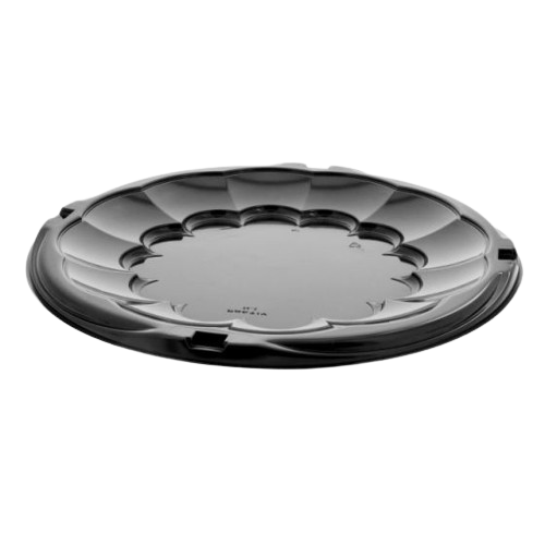 Pactiv Plastic Party Tray Black 12" 9812K - 50/Case