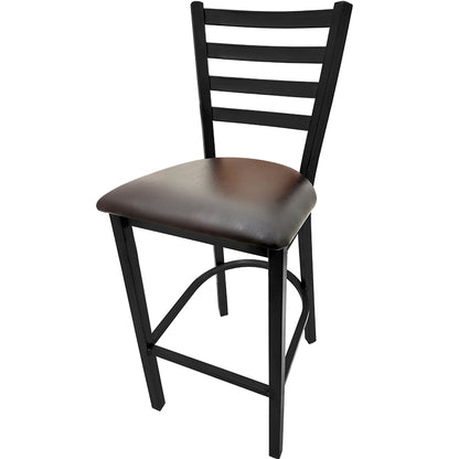 Oak Street Mfg. Black Coat Frame with Ladder Back No Swivel Bar Stool BM-234