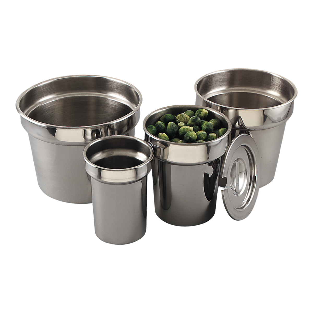 Browne 575581 Stainless Steel Vegetable Inset 5.4" Dia., 2.4 qt