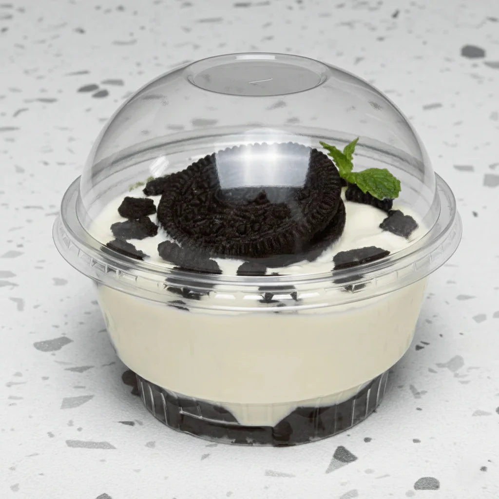 Clear Plastic Low Dome Lid With No Hole 5-12 oz. - 1000/Case