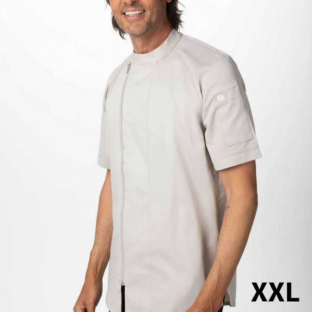 Chef Works Varkala Chef Coat Short Sleeve Natural XXL CBZ03-NAT-2XL