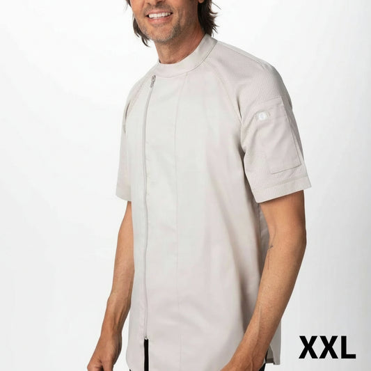 Chef Works Varkala Chef Coat Short Sleeve Natural XXL CBZ03-NAT-2XL