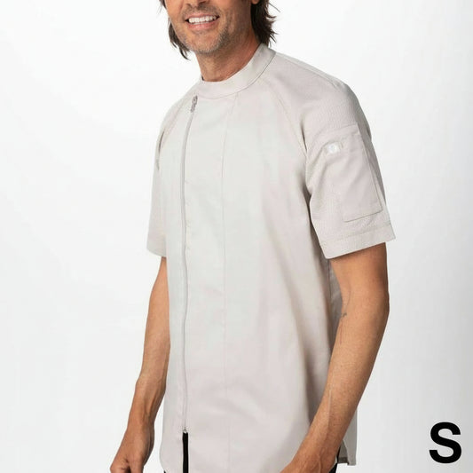 Chef Works Varkala Chef Coat Short Sleeve Natural Small CBZ03-NAT-S