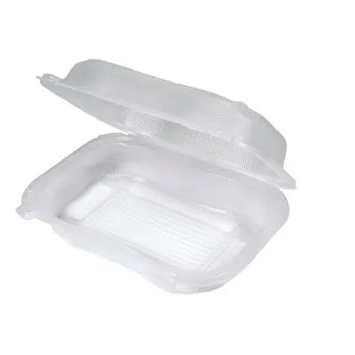 Genpak Clover Clear Plastic Hinged Container Large 9" x 7" x 3" CLX205A-CL - 300/Case