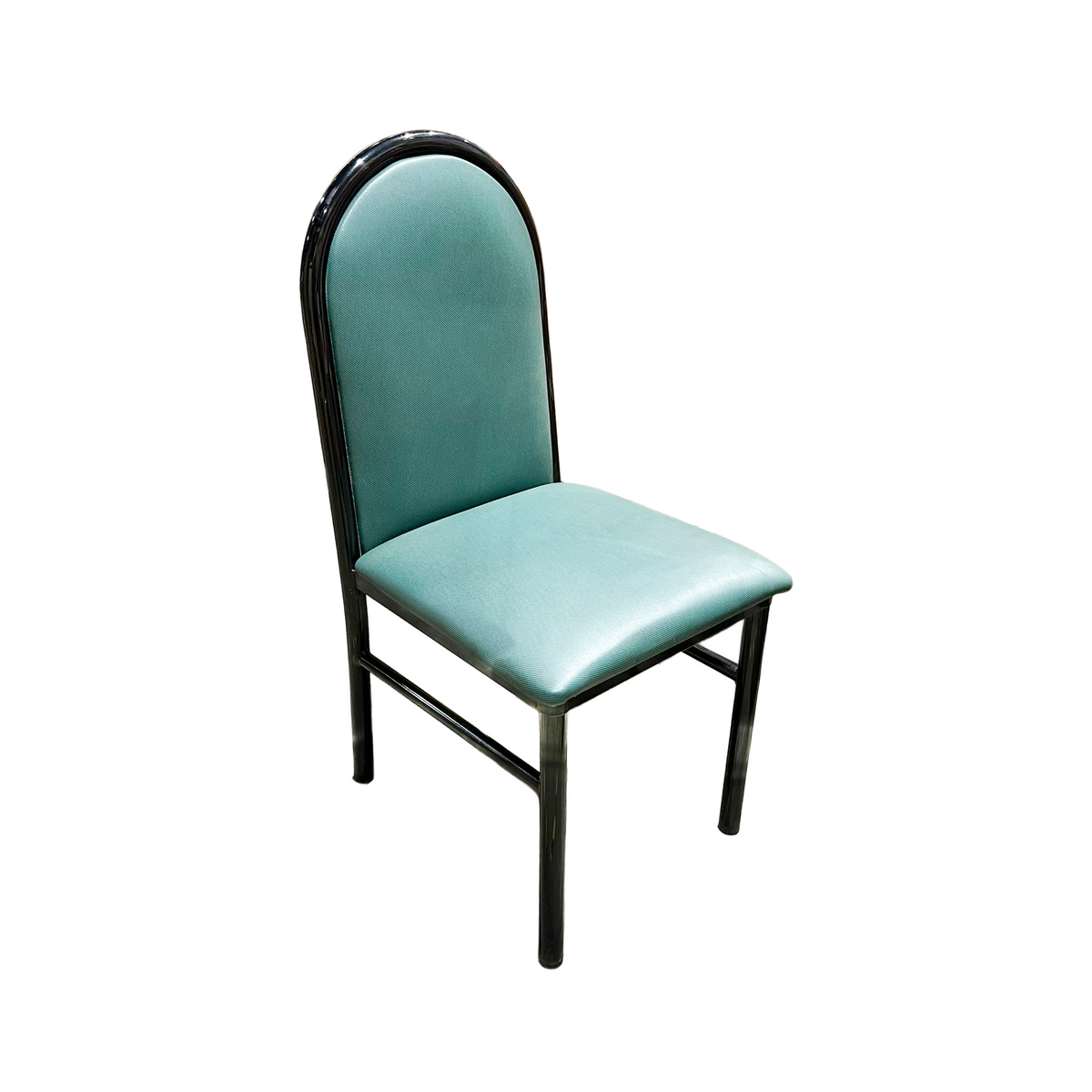 Commercial Vinyl Dining Chair Restaurant Accent Seating Teal Green Black Metal