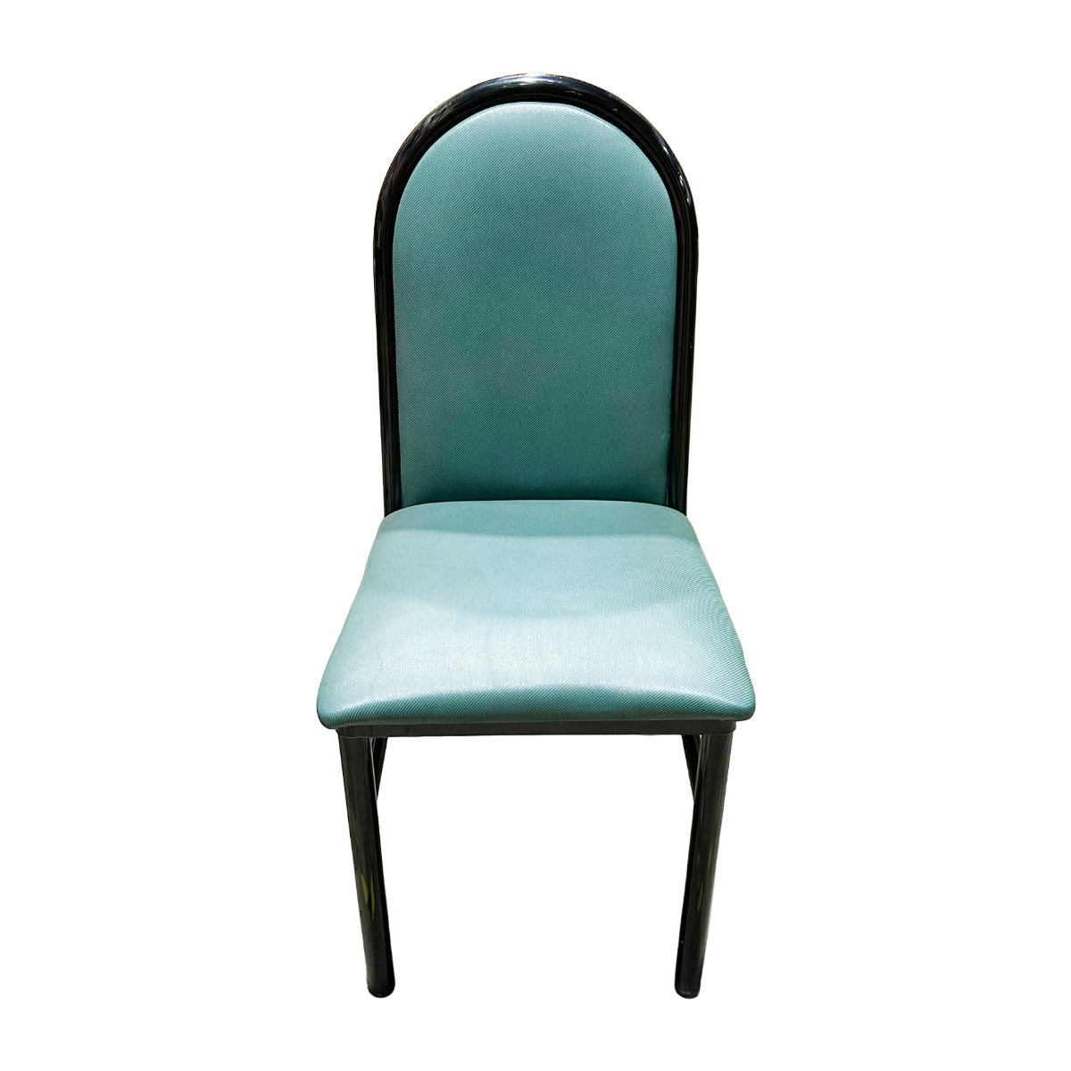 Commercial Vinyl Dining Chair Restaurant Accent Seating Teal Green Black Metal