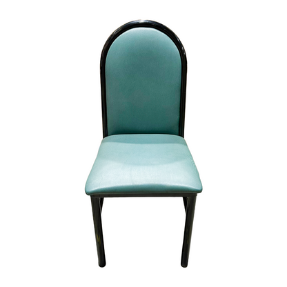 Commercial Vinyl Dining Chair Restaurant Accent Seating Teal Green Black Metal