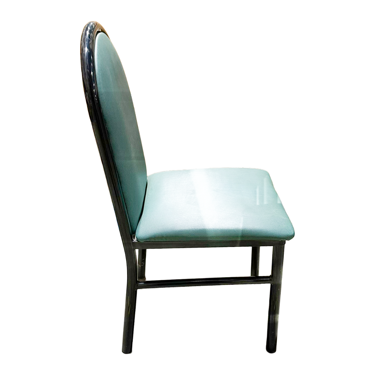 Commercial Vinyl Dining Chair Restaurant Accent Seating Teal Green Black Metal