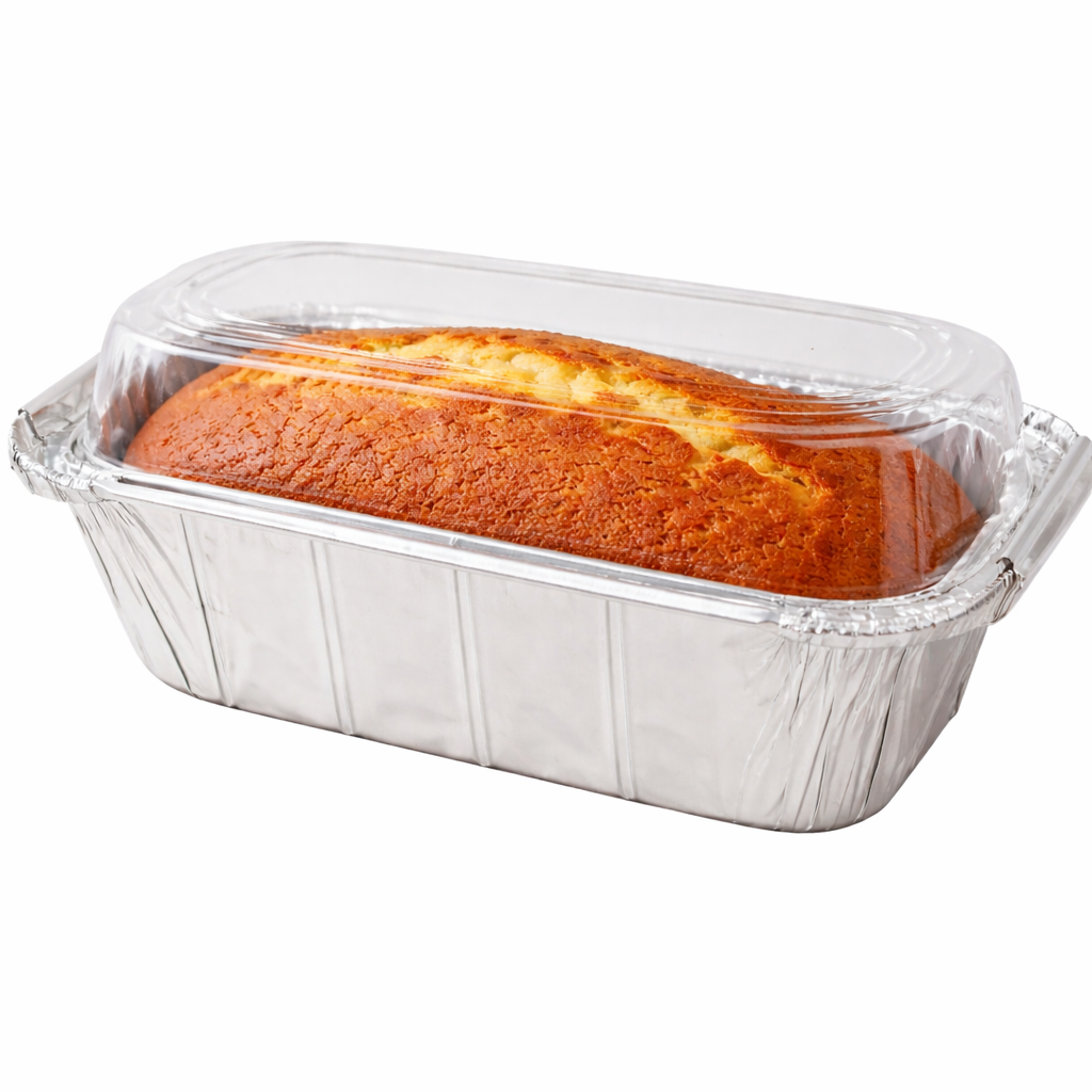 Aluminum Foil Loaf Pan Clear Dome Lid 1-1/2 lb. - 500/Case