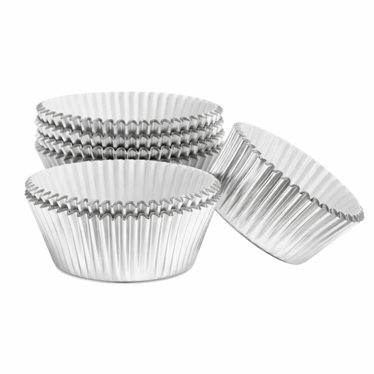 Ateco Silver Paper Lined Foil Baking Cup 2" x 1-1/4" 6432 - 200/Pack