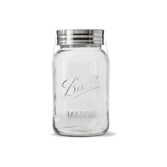 Ball Quart Regular Mouth Glass Canning Jar with Silver Metal Lid 32 oz. 62000