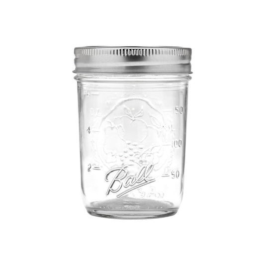 Ball Half-Pint Regular Mouth Glass Canning Jar with Silver Metal Lid 8 oz. 60000ZFP