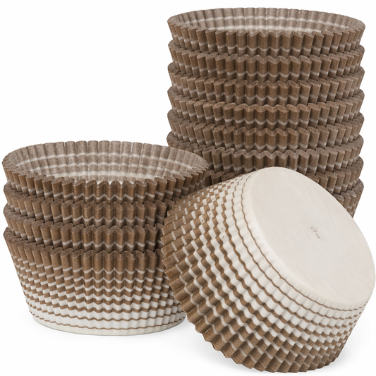 Ateco Gold Stripe Baking Cups 2" x 1-1/4" 6439 - 200/Pack