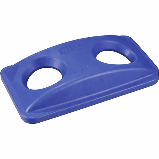 Blue Slim Rectangular Recycling Trash Can Bottle/Can Lid