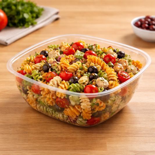 Sabert Clear PET Square Catering Bowl 48 oz. - 300/Case