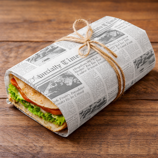 Bulk Dry Wax Paper Newspaper Print 12" x 12" - 1000/Pack