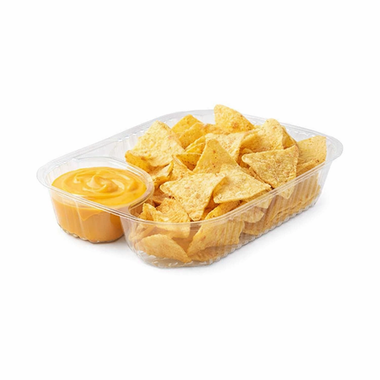 Dart Mfg. 2 Compartment Large Clear Plastic Nacho Tray - 500/Case