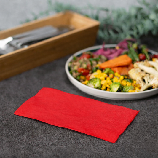 Dinner Napkin 2 Ply Red 15" x 17" - 125/Pack