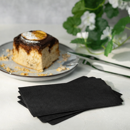 Dinner Napkin 2-Ply Black 15" x 17" - 125/Pack