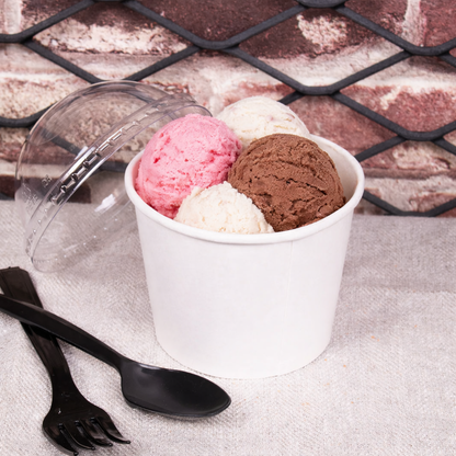Frozen Yogurt Lid Clear Round Dome With No Hole 8-12 oz. - 1000/Case