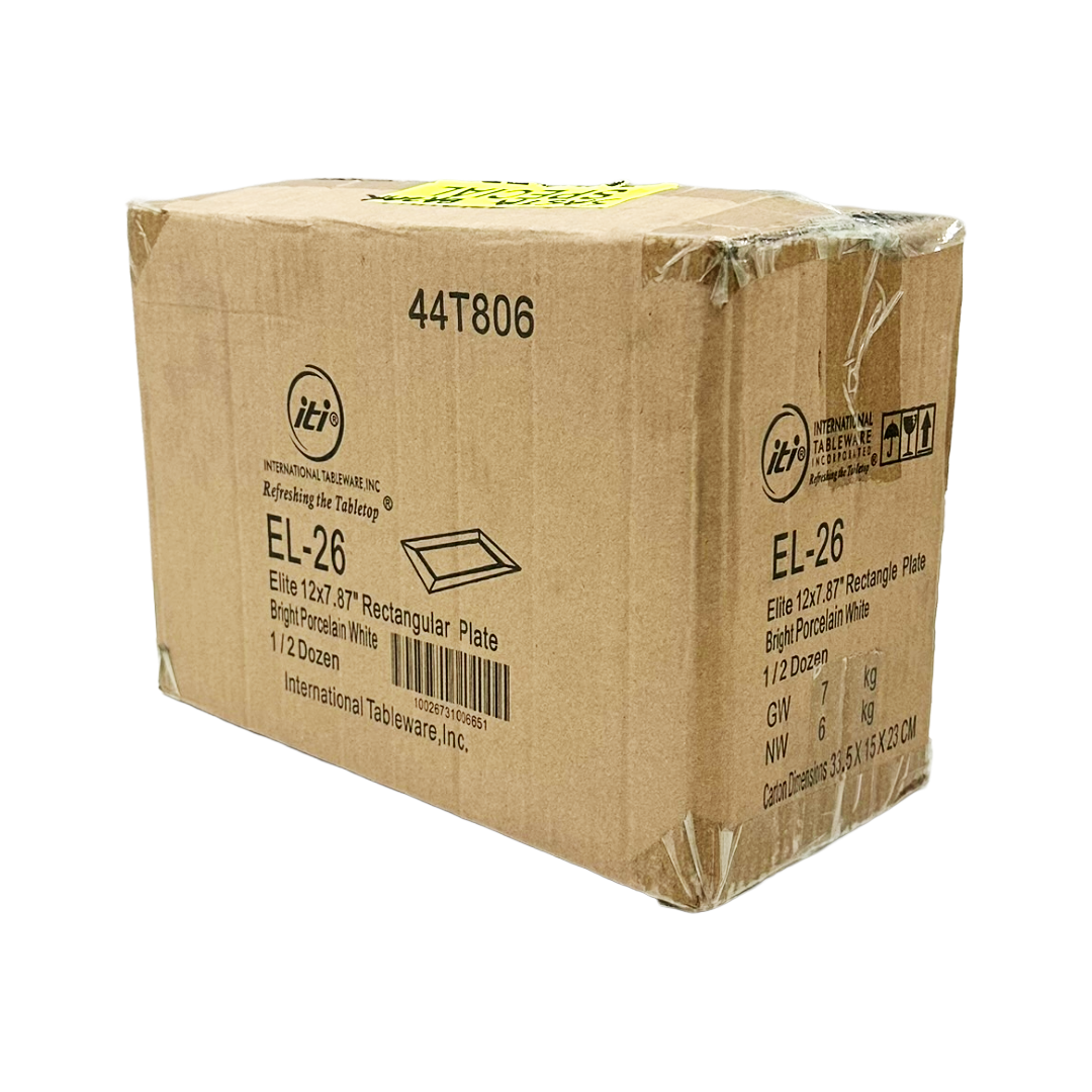 International Tableware EL-26 Elite 12" x 7.87" Rectangular Plate 6/Case