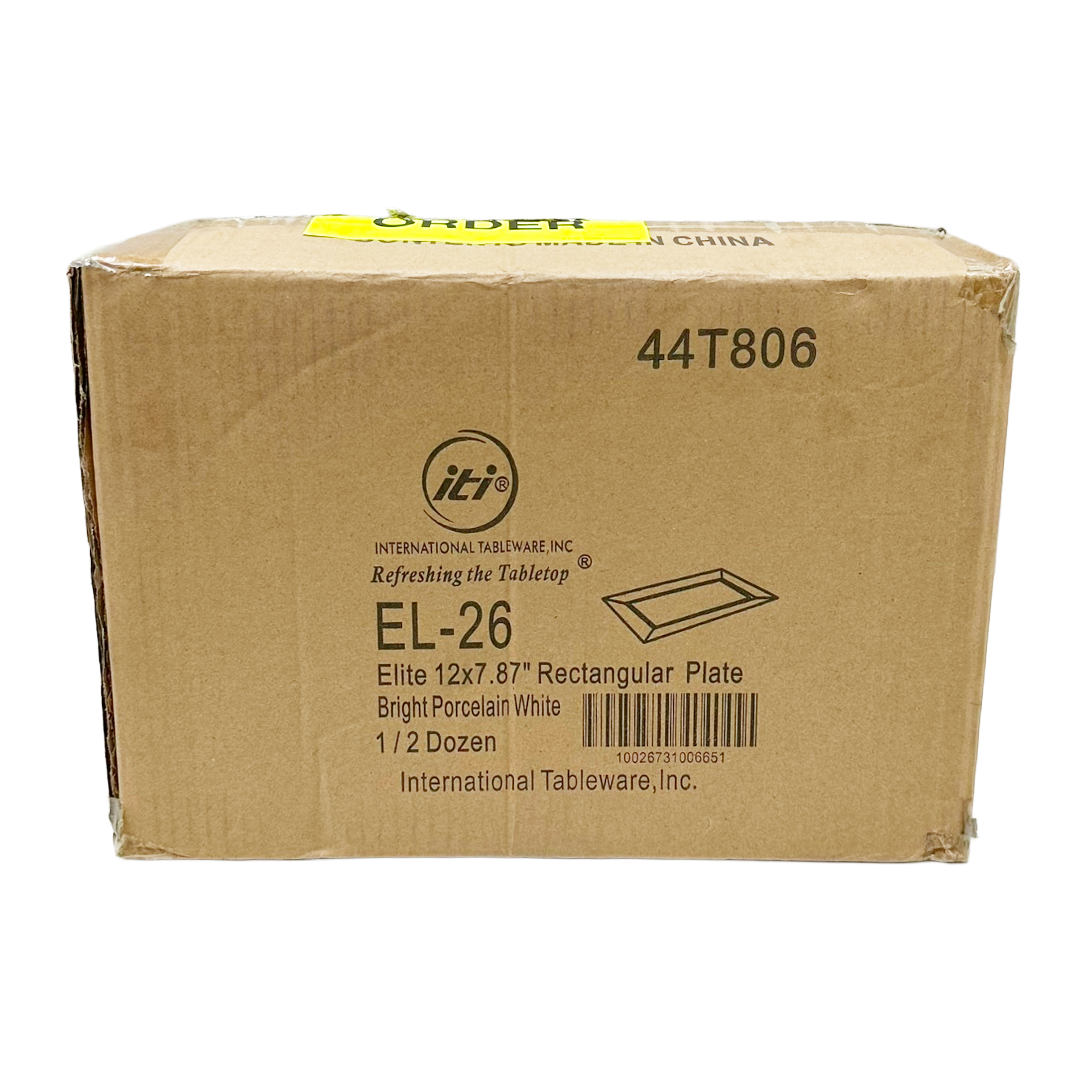 International Tableware EL-26 Elite 12" x 7.87" Rectangular Plate 6/Case