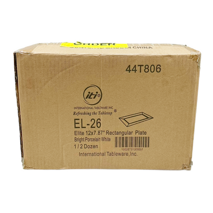 International Tableware EL-26 Elite 12" x 7.87" Rectangular Plate 6/Case