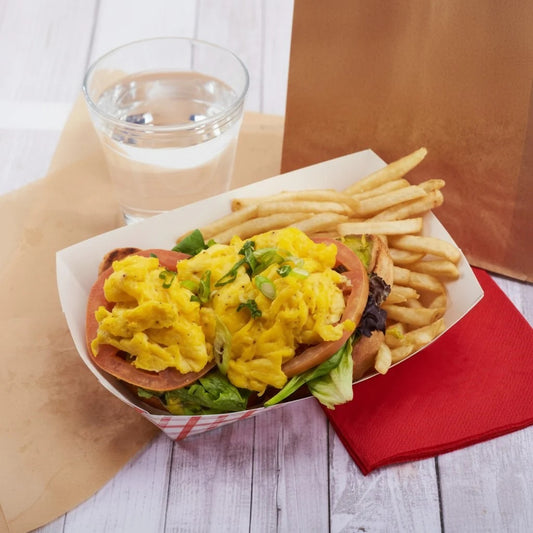 Paper Food Tray Red Plaid 3 lb. - 250/Pack