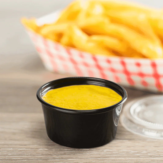 Plastic Portion Cup Black 2 oz. - 2500/Case