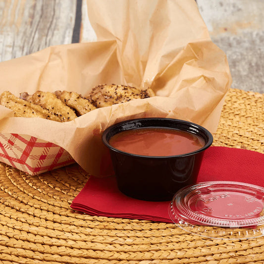 Plastic Portion Cup Black 3.25 oz. - 2500/Case