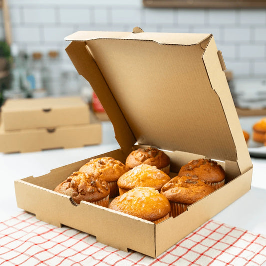 Pizza Box Kraft Printed 12" x 12" x 2" - 50/Case