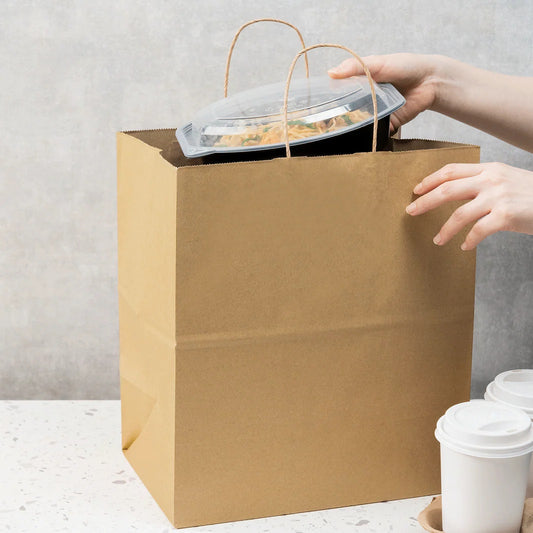 Paper Shopper Bag Handled Kraft 13" x 7" x 17" - 250/Bundle