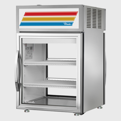 True One Section Stainless Steel Exterior Countertop Reach-In Refrigerated Display Case