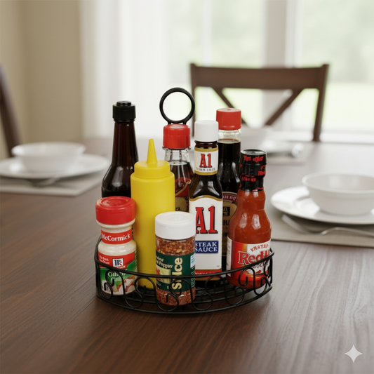 Winco Condiment Caddy Oblong Wire Black 8" x 6" WBKH-6SB