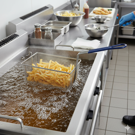 Winco Fry Basket Blue Handle 13.25"L x 5.6"W  FB-20